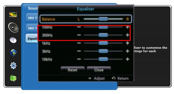 samsung woofer and equalizer settings