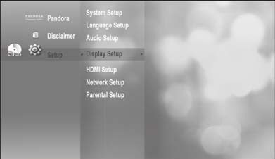 How do I set up my display options on my Blu-ray player?