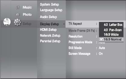 How do I set up my display options on my Blu-ray player?