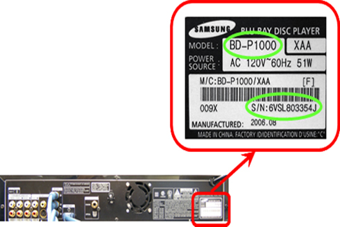 Comment trouver le nom de modèle et le numéro de série sur mon lecteur Blu-Ray Samsung?