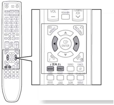 Press the ◀, ▶ buttons to select the desired effect setting