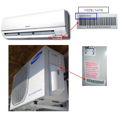 Dimana Serial Nomor atau S/N AC Samsung dipasang?