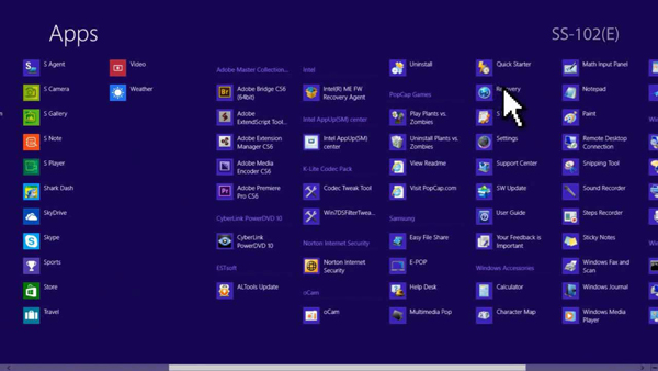 Click on All Apps and run the Recovery of Samsung folder