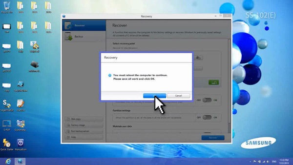 Click OK when prompted