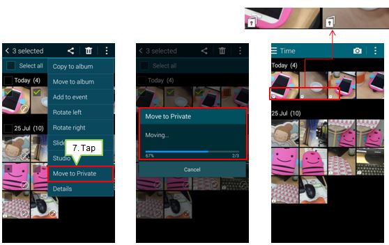 How do I use the Private mode of Galaxy Alpha?