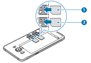 How do I install the SIM or USIM card on my Galaxy J (2016) device?