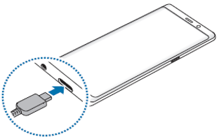 Galaxy Note8: How do I charge the battery using wired charger?