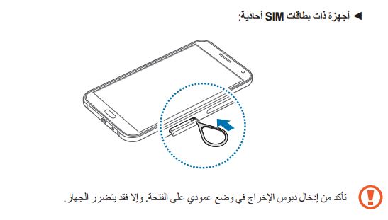 تثبيت بطاقة SIM بجهاز جالاكسي SM-E700F, E7