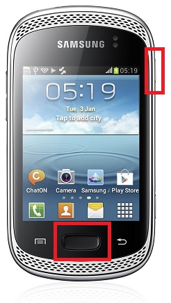 (GT-S6010) ¿Cómo hago una captura de pantalla en mi Galaxy Music?