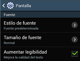¿Puedo modificar la fuente o tipo de letra del Sistema y su tamaño en mi Galaxy S4?