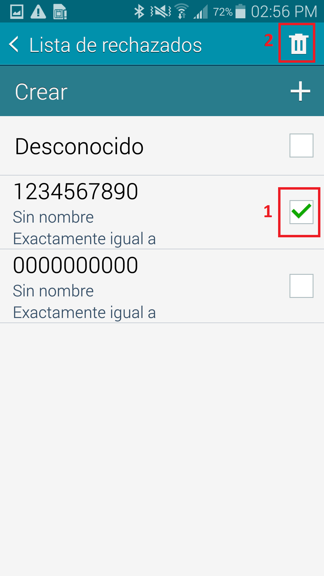 Samsung Galaxy S5 (SM-G900): ¿Por qué no puedo recibir llamadas de determinados números?