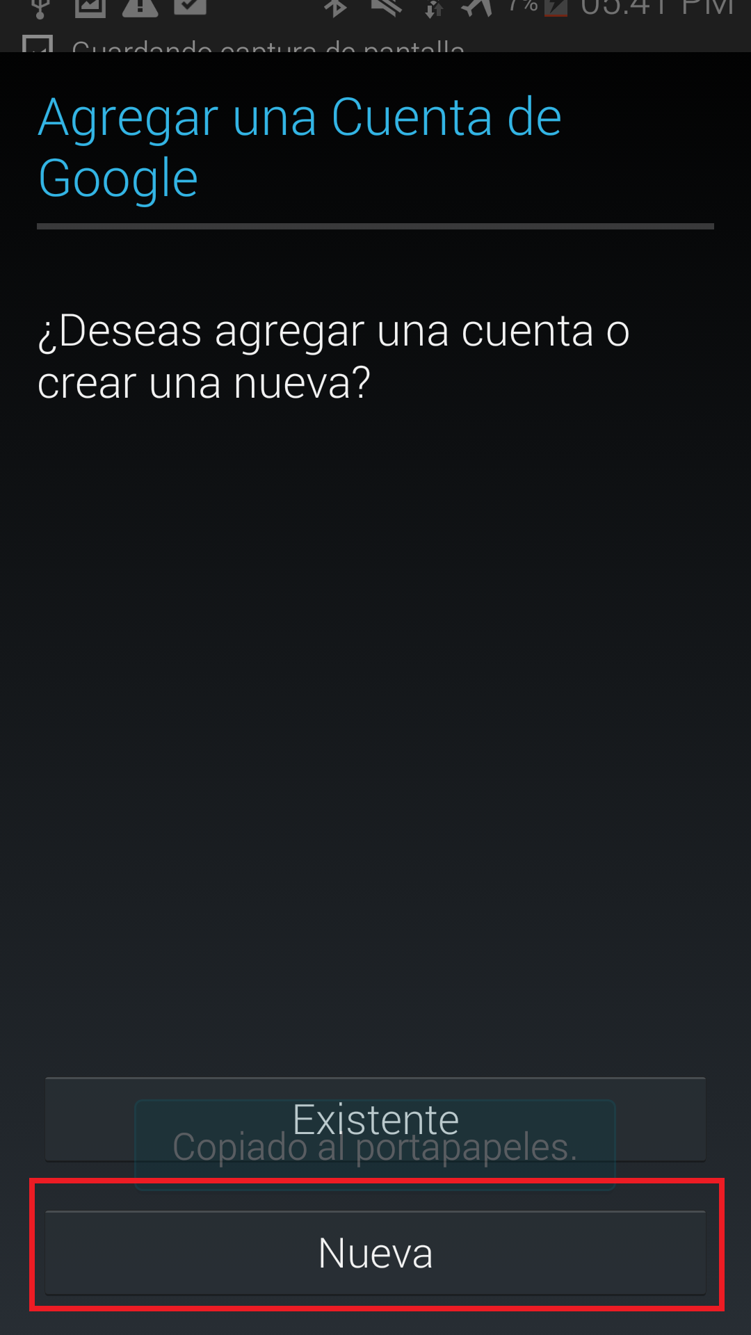 ¿Cómo crear una cuenta de Gmail en mi Samsung Galaxy S5?