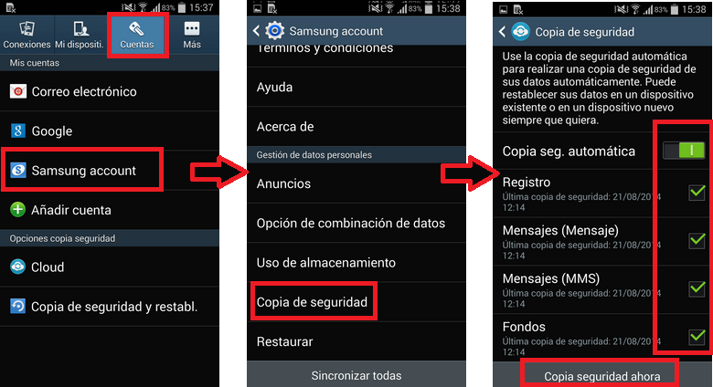 Galaxy: Cómo realizar una copia de Seguridad de sus Datos