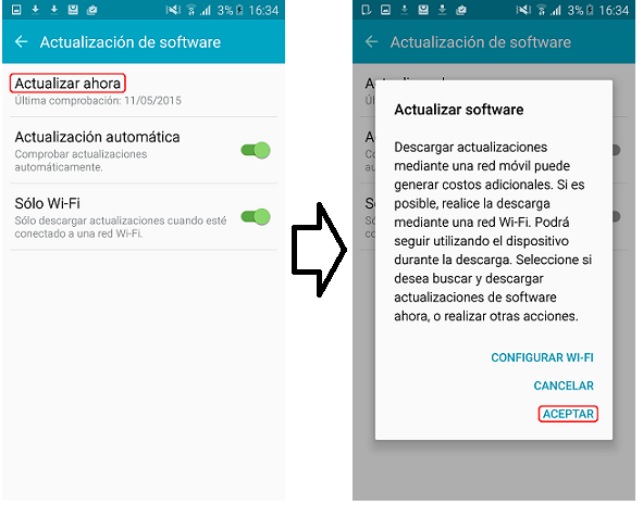 Galaxy Smartphone: Actualización de Software a través del aire (FOTA) Android 5.0 Lollipop