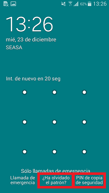 ¿Cómo funciona el patrón de bloqueo de pantalla de mi Samsung Galaxy?