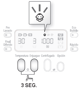 Lavarropas Samsung (Carga Frontal): ¿Cómo se usa la función de Seguro de Niños?