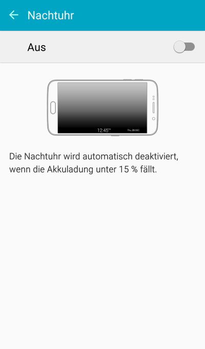 Nachtuhr aktivieren