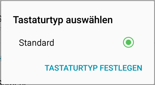 Tippen Sie anschliessend auf Tastaturtyp Festlegen