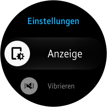 Wählen Sie dann «Anzeige», «Uhr immer ein»