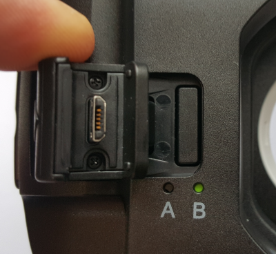 Für das Galaxy S6 und das Galaxy S6 edge muss der Anschluss auf B gestellt sein