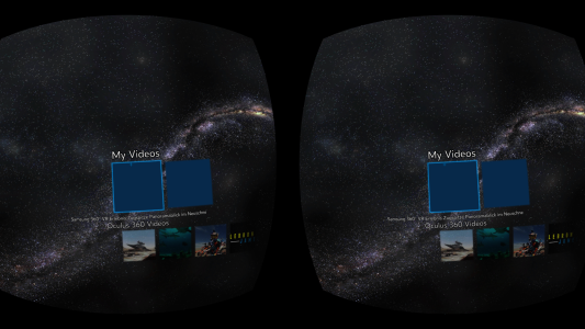 Sobald das Video unter Oculus\360Videos gespeichert wurde