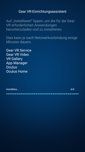 Die benötigten Apps und Dateien werden nun auf Ihr Smartphone heruntergeladen und installiert