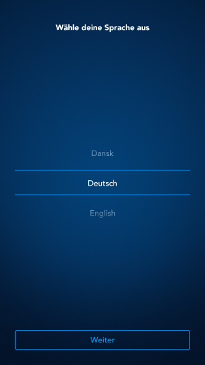 Wählen Sie zunächst eine Sprache aus