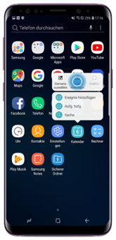 Legen Sie dei App dann