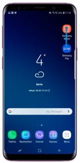 Tippen Sie eine App auf dem Startbildschirm oder dem Anwendungsbildschirm