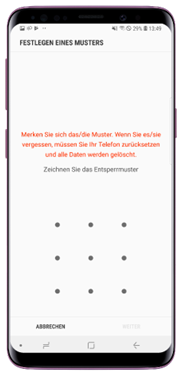 Wenn Sie keine Bildschirmsperrmethode eingerichtet haben, erstellen Sie eine
