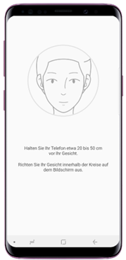 Registrieren Sie Ihr Gesicht und Iris mithilfe der Anweisungen