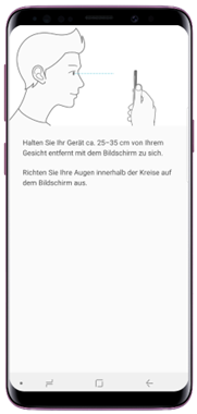 Registrieren Sie Ihr Gesicht und Iris mithilfe der Anweisungen