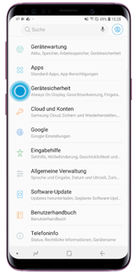 Tippen Sie auf «Gerätesicherheit»