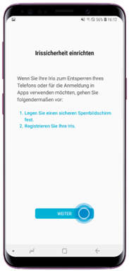 Lesen Sie die Instruktionen auf dem Bildschirm und tippen Sie auf «Weiter»