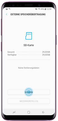 Tippen Sie auf «Sichern»