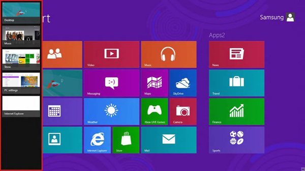 Move the cursor to the lower side to view the list
