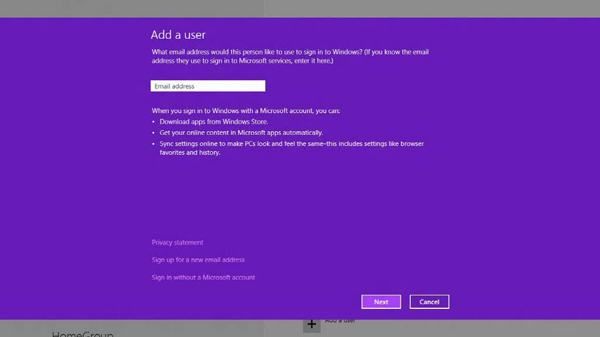 Create a new mail address'and enter an ID, password, username