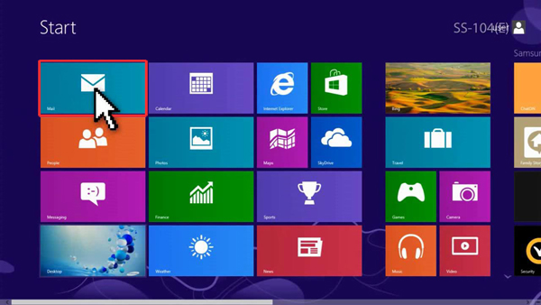 Launch Mail App in Windows start screen