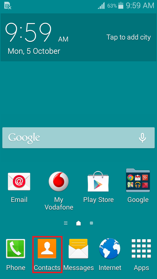 Open the Contacts app
