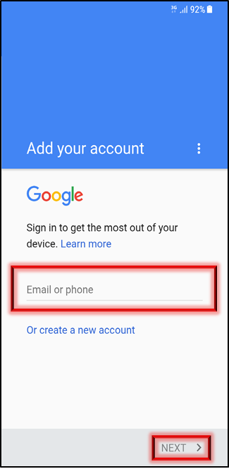 Sign in to your Google account