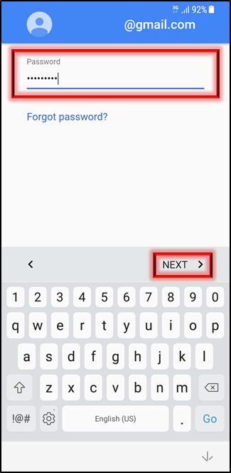 Enter in your password