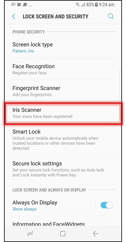 Bagaimana menghapus data IRIS pada Galaxy S8/ S8+?