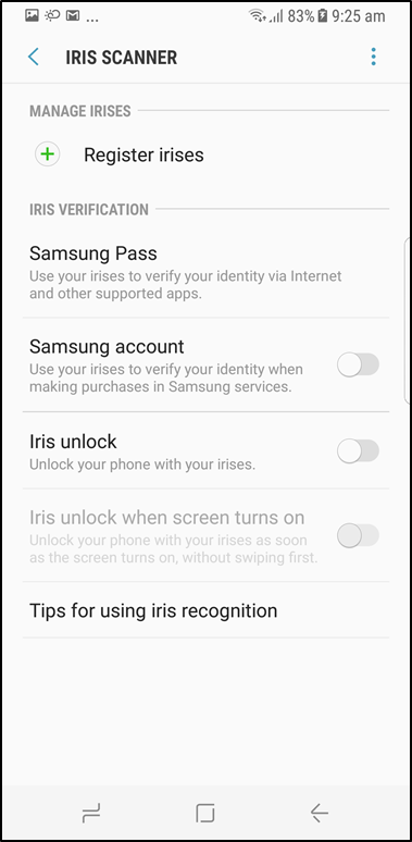 Bagaimana menghapus data IRIS pada Galaxy S8/ S8+?
