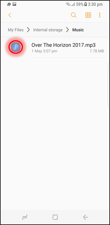How to set an Audio file as a Message notification