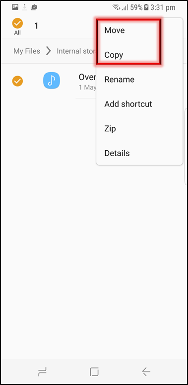 How to set an Audio file as a Message notification