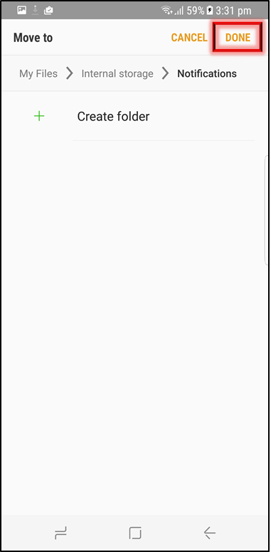 How to set an Audio file as a Message notification