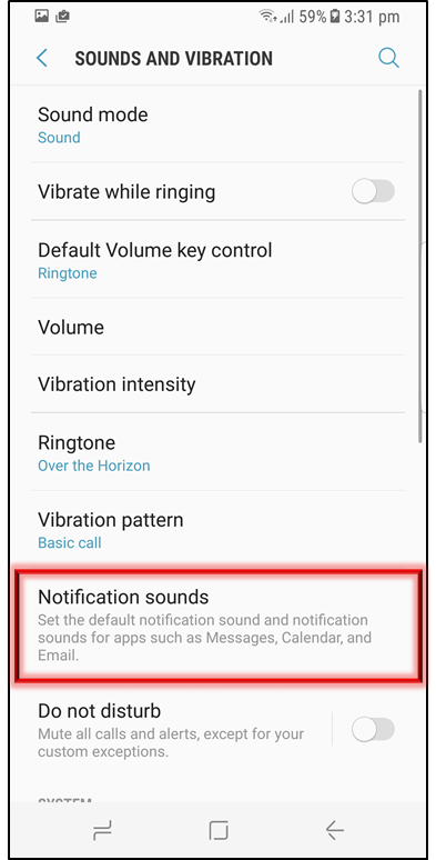 How to set an Audio file as a Message notification