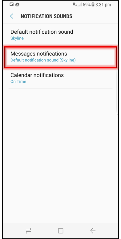 How to set an Audio file as a Message notification