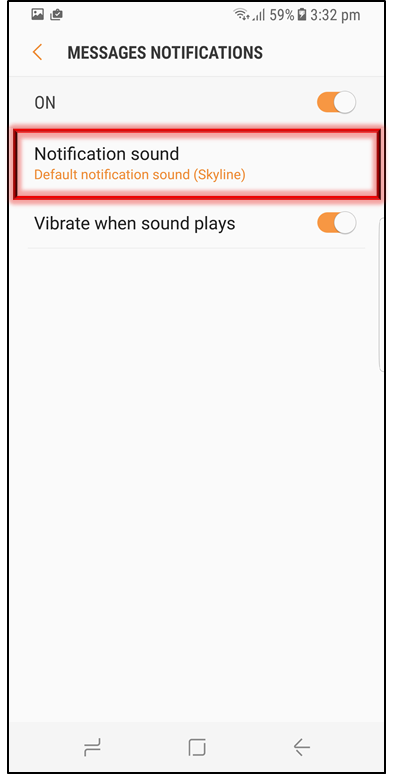 How to set an Audio file as a Message notification