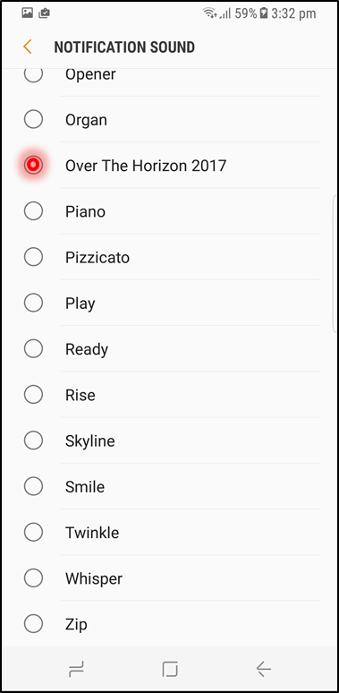 How to set an Audio file as a Message notification